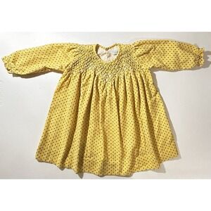La Fleur Corduroy Long Sleeve Toddler Yellow Dress 2T
